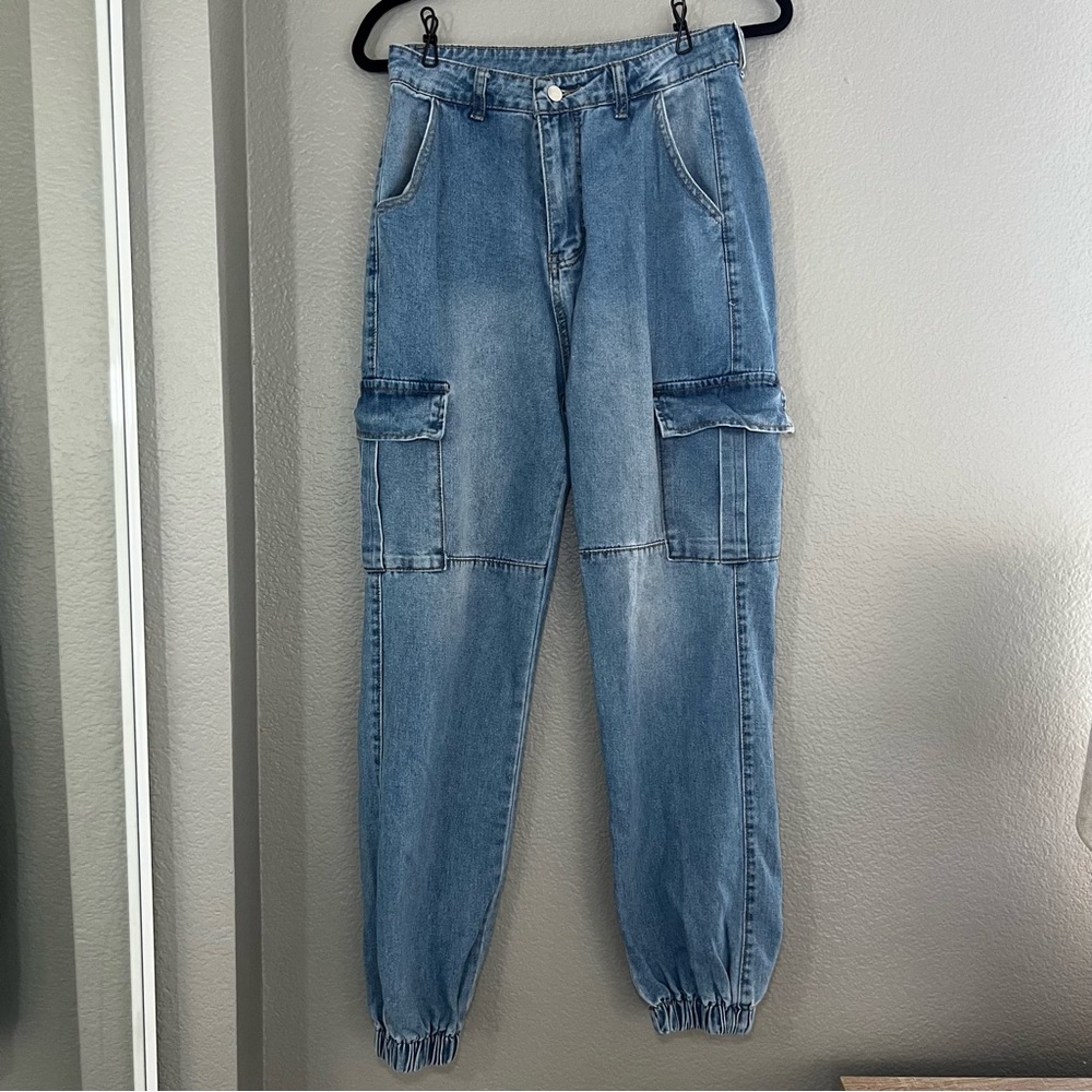 Blue Women's Cargo Jeans | Size M